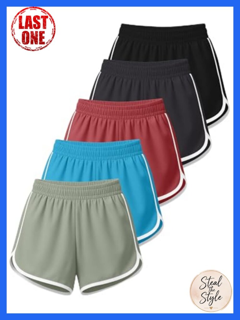 Women's 5 Pack Dolphin Shorts Athletic Running Gym Quick Dry